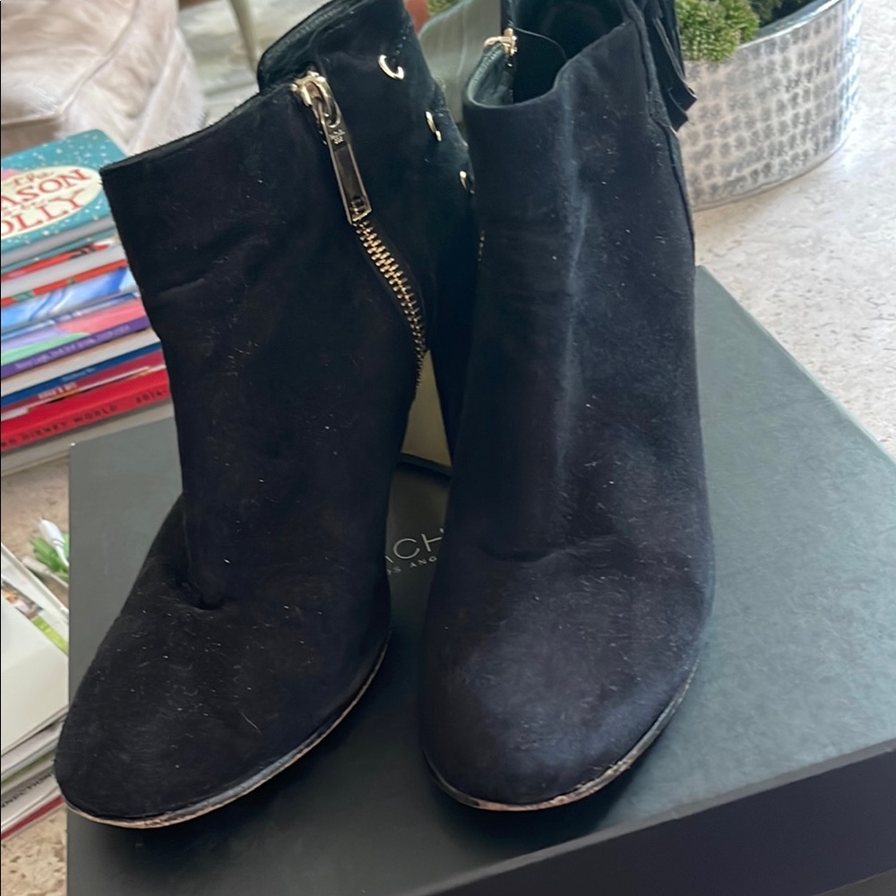 Black Suede Rachel Zoe Ankle Boots